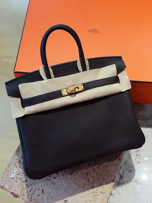 Hermès Birkin 25 Ebene 46 Togo leather Gold hardware full set stamp Y