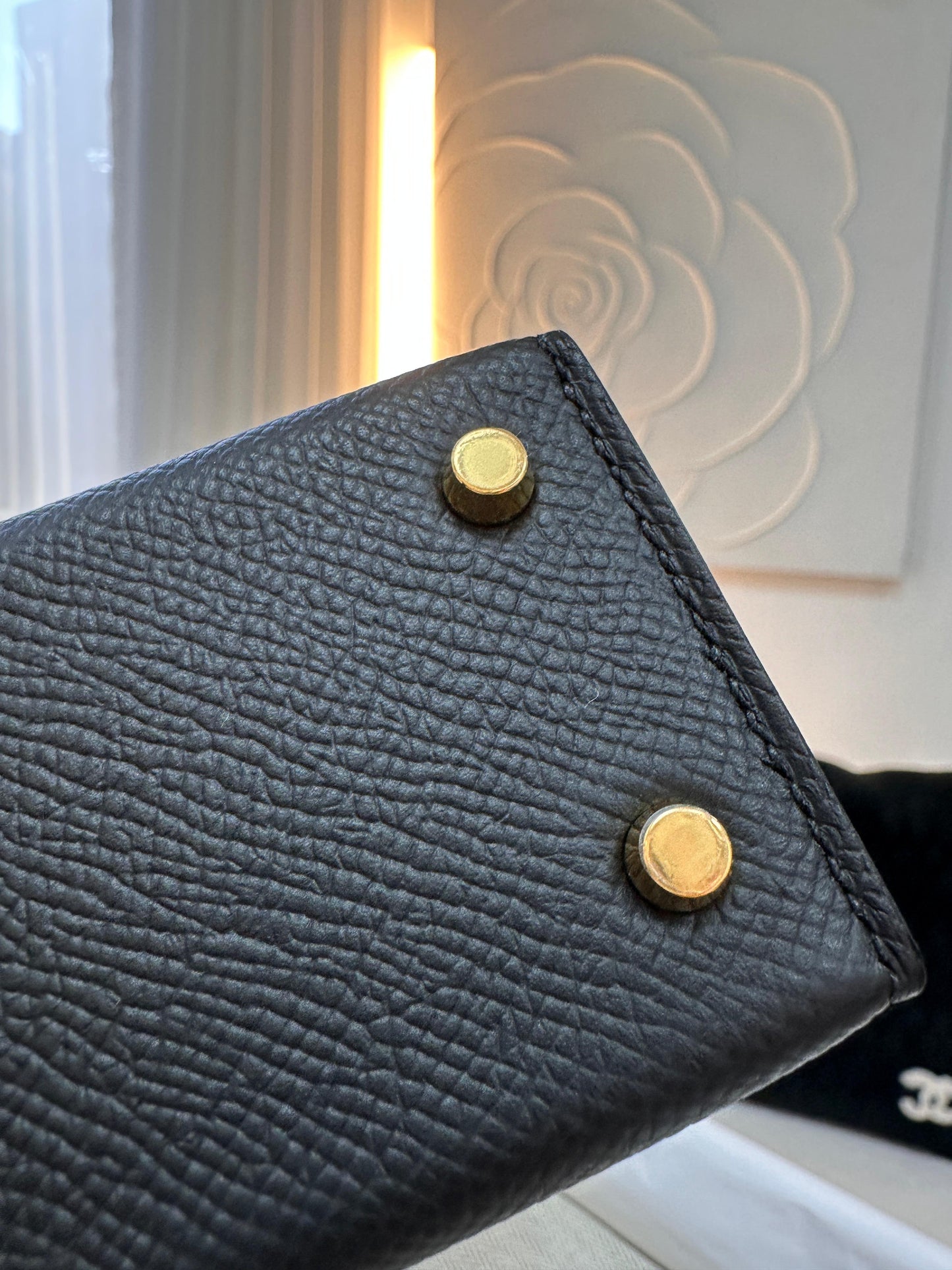 Hermès Kelly Black Epsom Mini Gold Hardware