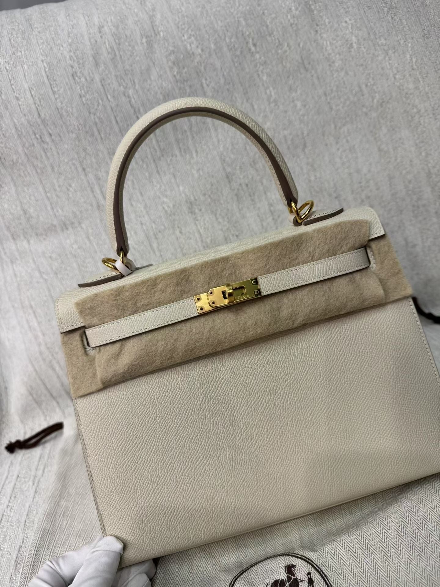 Hermes Kelly 25 Crai Epsome leather gold hardware