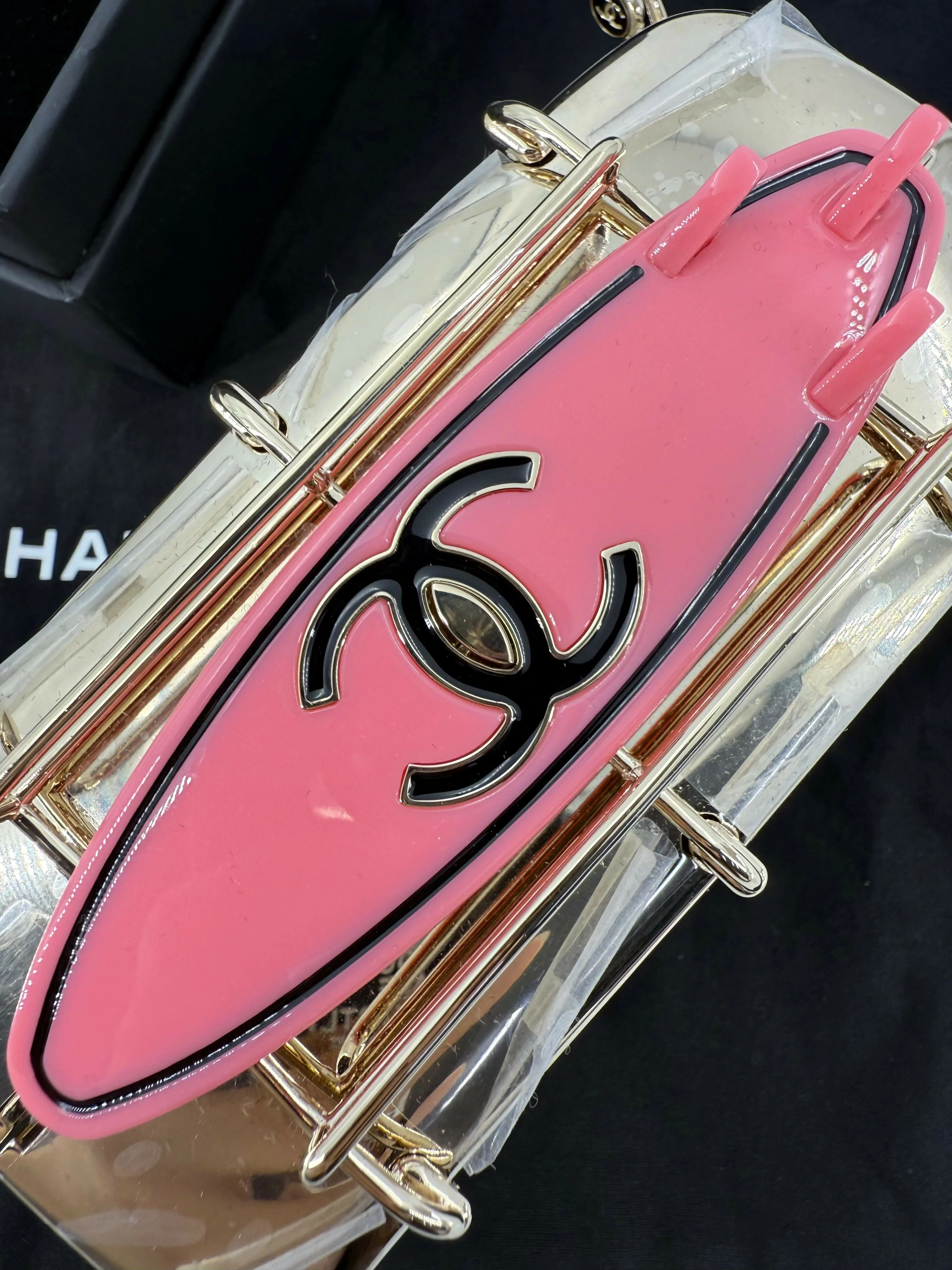 Chanel Cruise 24C Silver Glitter Lucite, Multicolor Rhinestone & Enamel Hollywood Mini Van Minaudière with Light Gold Hardware