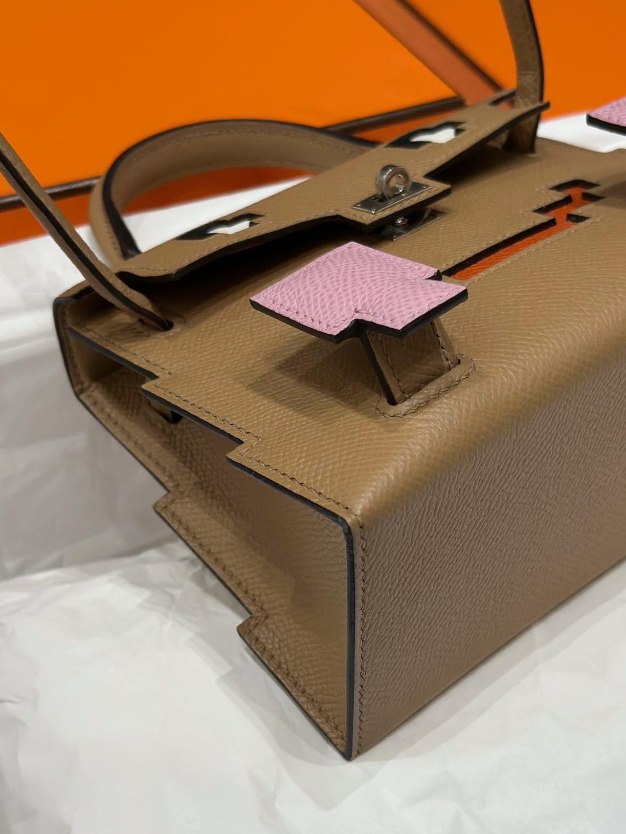 HERMÈS PICTO KELLY DOLL QUELLE IDOLE CHAI, MAUVE SYLVESTRE, BLEU CELESTE AND TERRE BATTUE EPSOM PALLADIUM HARDWARE