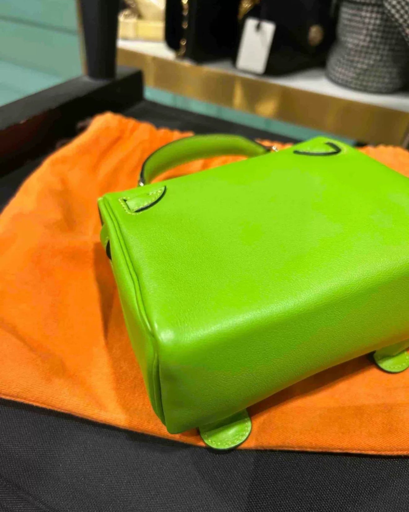 Hermès Kelly Doll Green Palladium Hardware