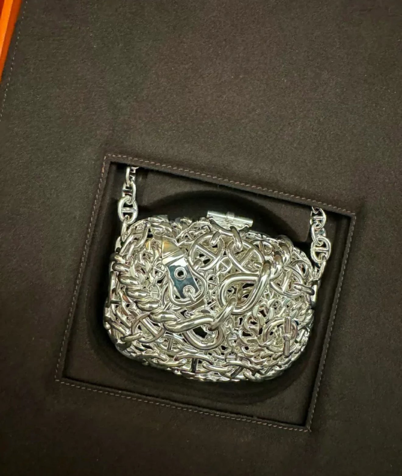 Hermès sacks Bijou 925 Shoulder bag Silver Metal Fittings Chaîne dAncre Limited