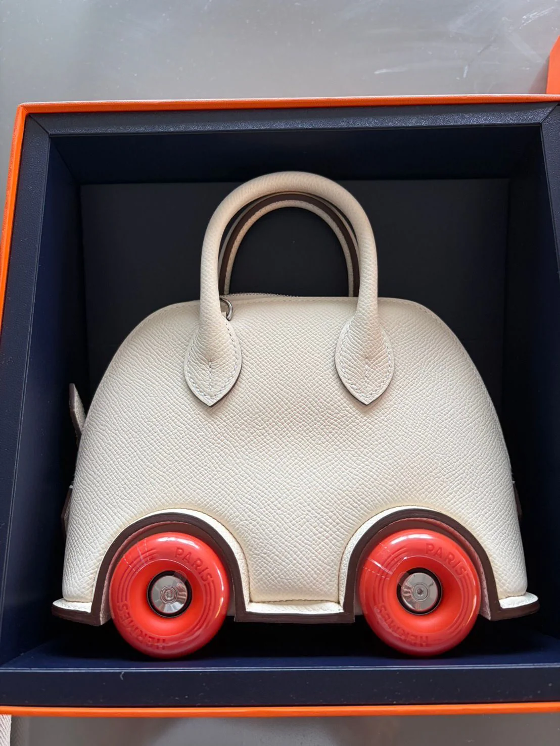 Hermes Mini Bolide On Wheels Nata Epsom Palladium hardware