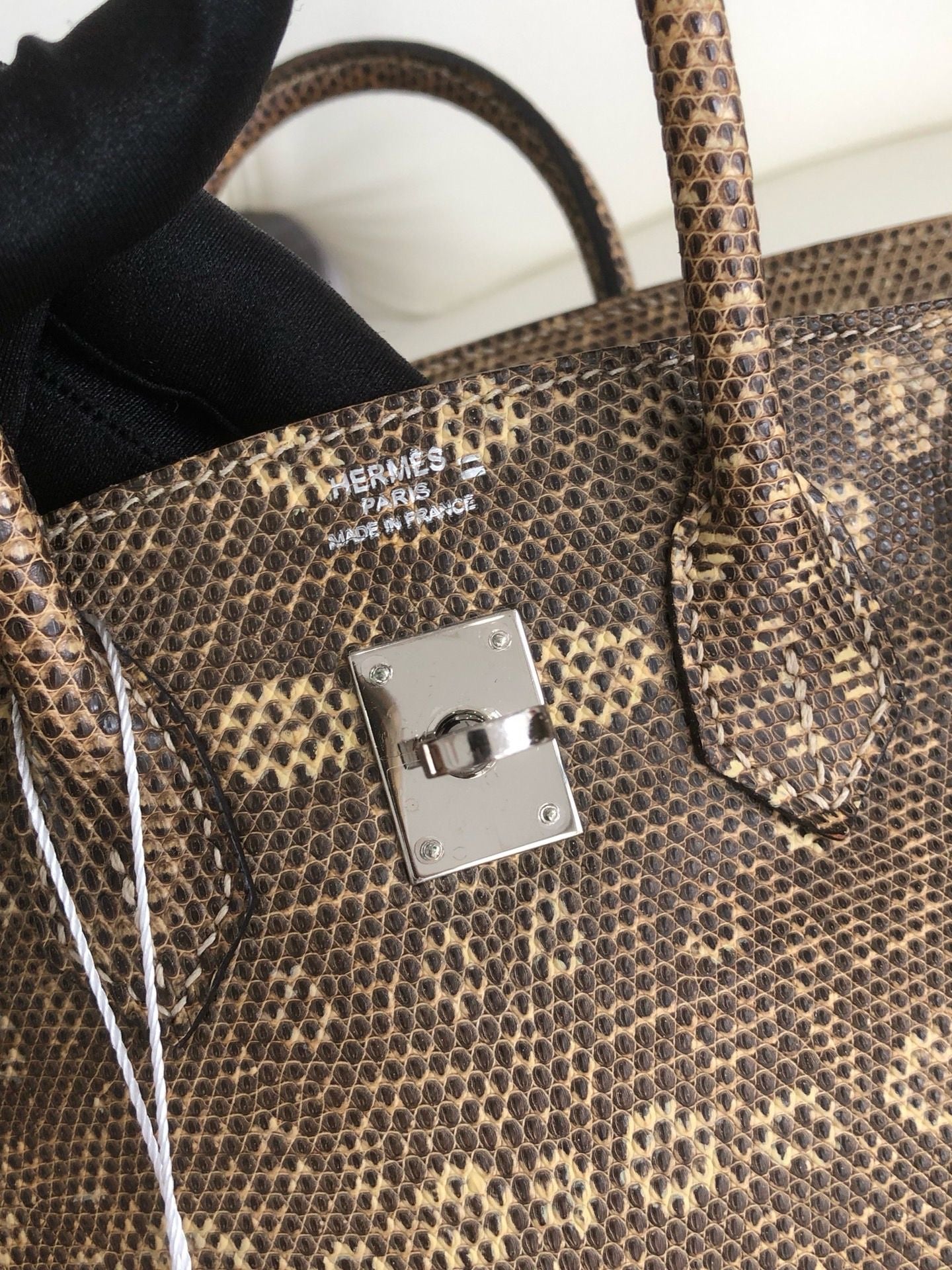 Hermès Birkin 25 Ombre Varanus Salvator Lizard Palladium Hardware