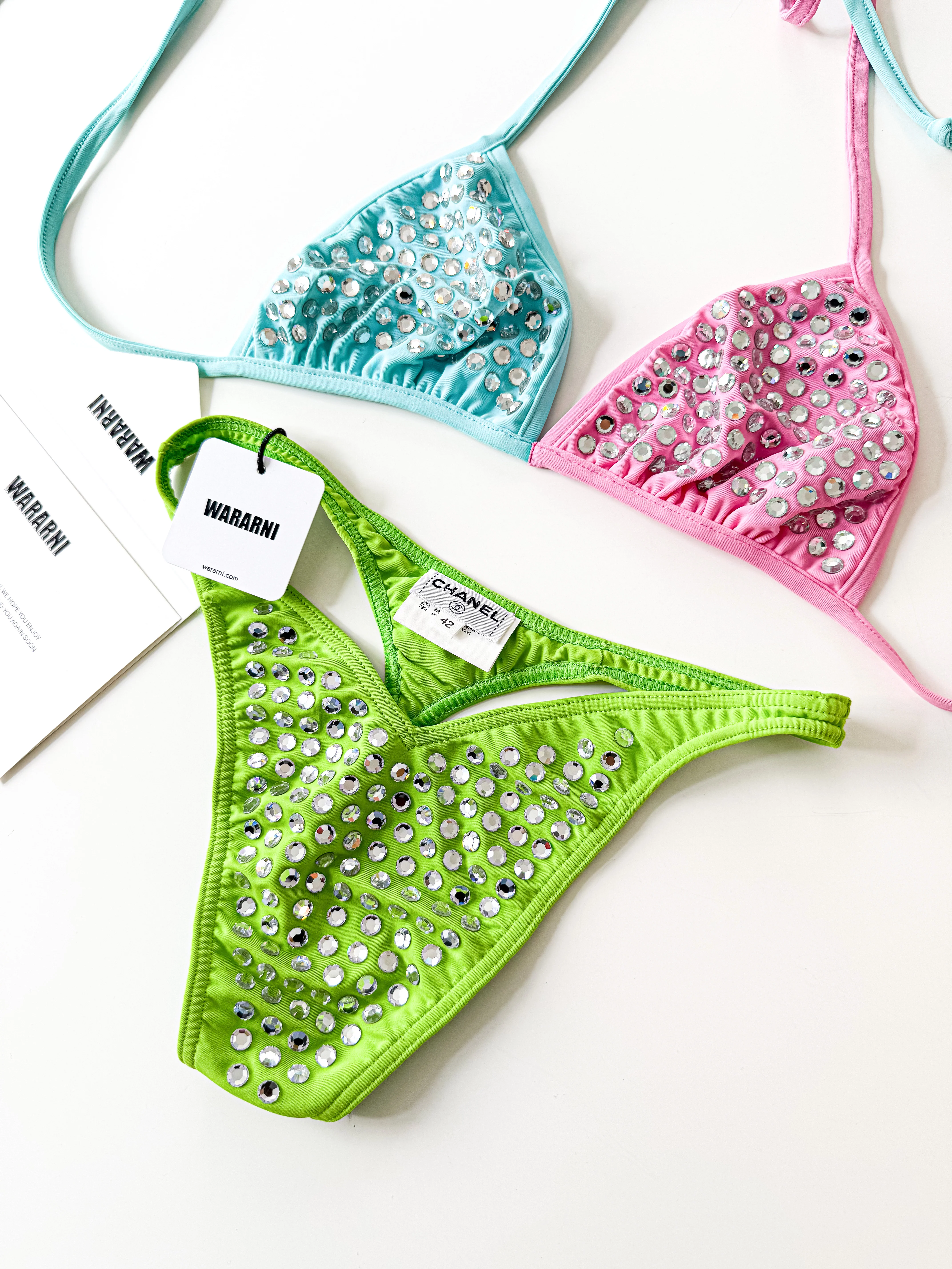 Chanel Vintage 1995 Barbie 3 Color Crystal Bikini | Rare Collector’s Piece | Size 42 (S/M)