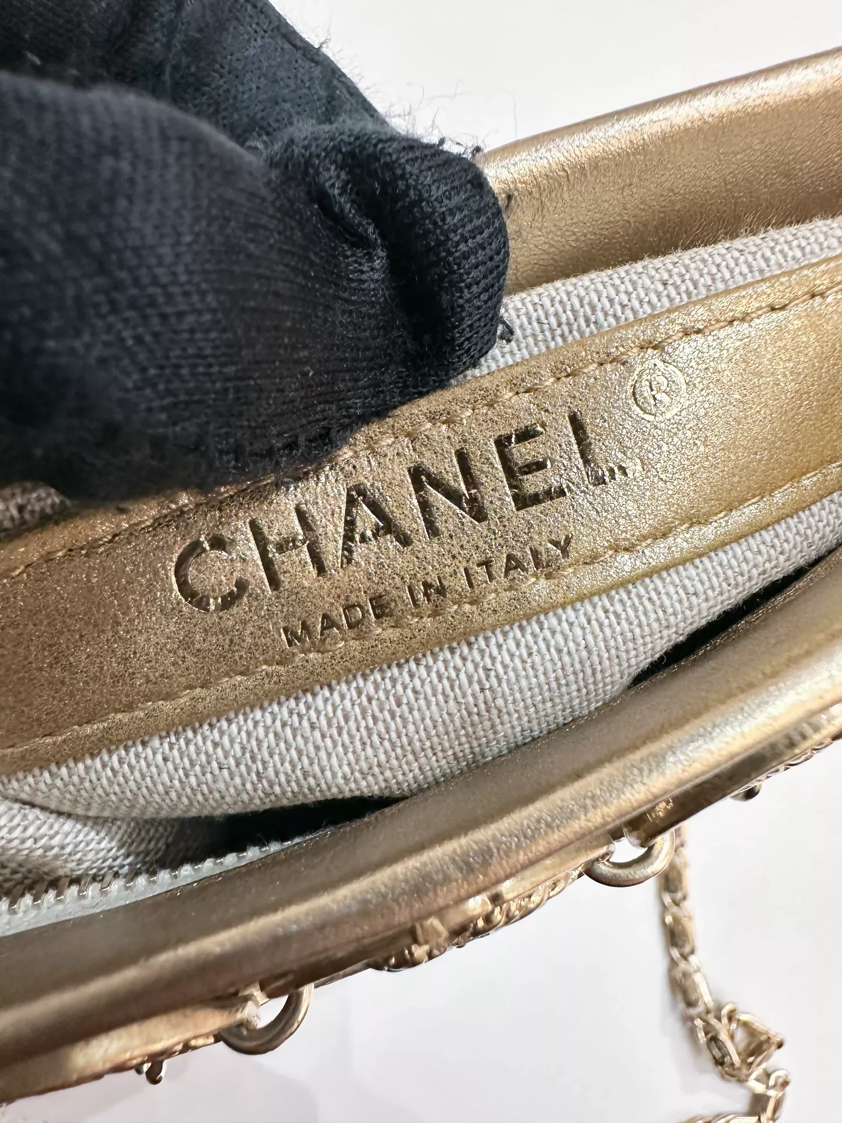 Chanel “Artemis” Gold Metal Coin Evening Bag with Chain Strap (2018)