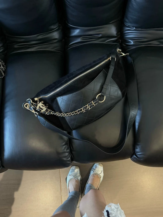 Chanel x Pharrell black  gold belt bag/crossbody bag