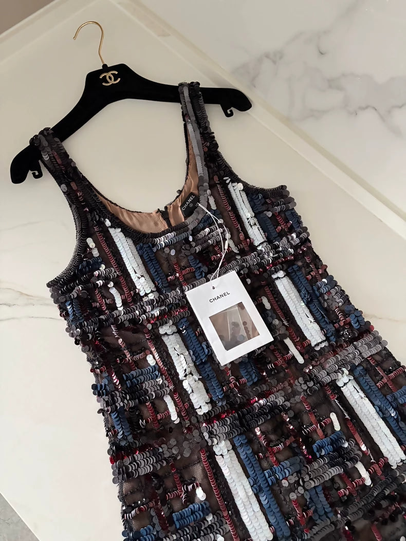 Chanel 22K sequined colourful dress