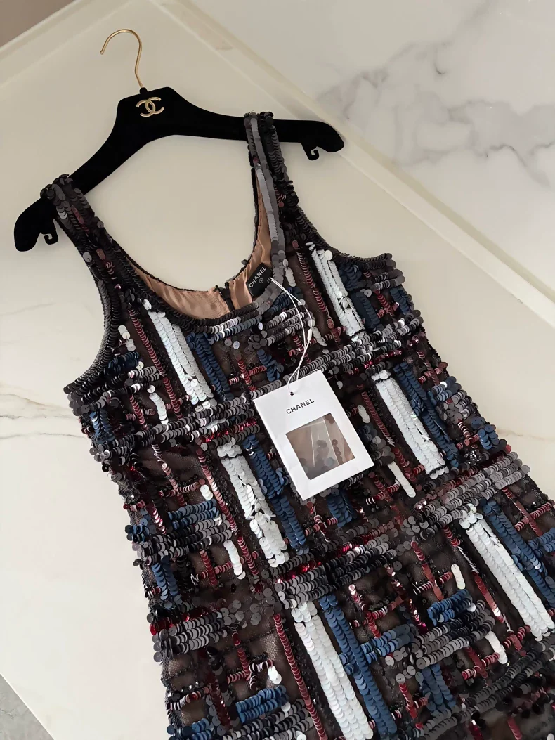 Chanel 22K sequined colourful dress