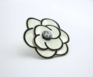 Chanel Vintage 1995 Rubber Spring/Summer White Camellia Brooch