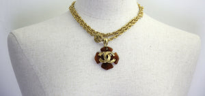 Chanel Vintage 94P Tortoiseshell  Gold-Plated Long/Layered Necklace