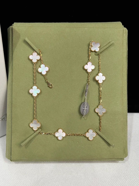 Van Cleef  Arpels white mother-of-pearl ten-motifs necklace