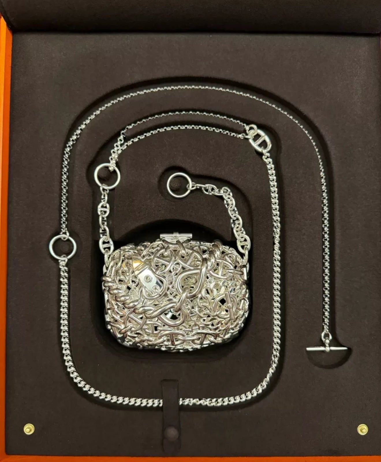 Hermès sacks Bijou 925 Shoulder bag Silver Metal Fittings Chaîne dAncre Limited