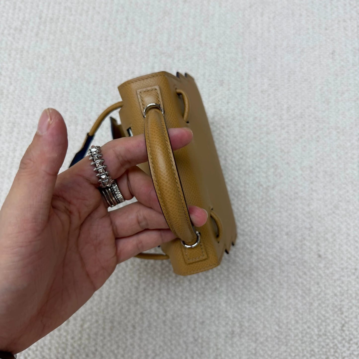 HERMÈS KELLY PICTO DOLL BISCUIT EPSOM LEATHER PALLADIUM HARDWARE