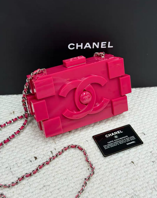 CHANEL Rose Lego Clutch very rare