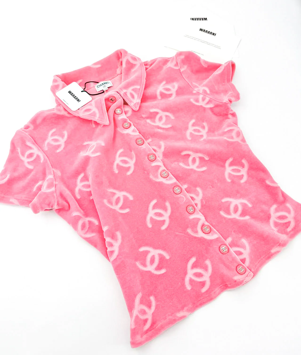 Chanel 1996 Pink Velour Logo Top — Celebrity-Worn Collector’s Icon