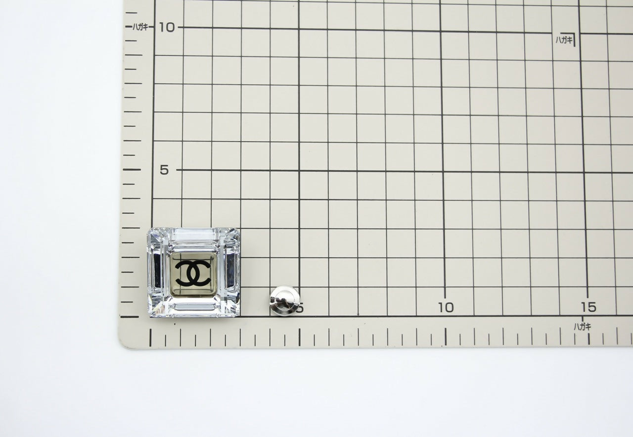 Chanel Vintage 05A Resin Mirrored Square Coco Mark Translucent Brooch