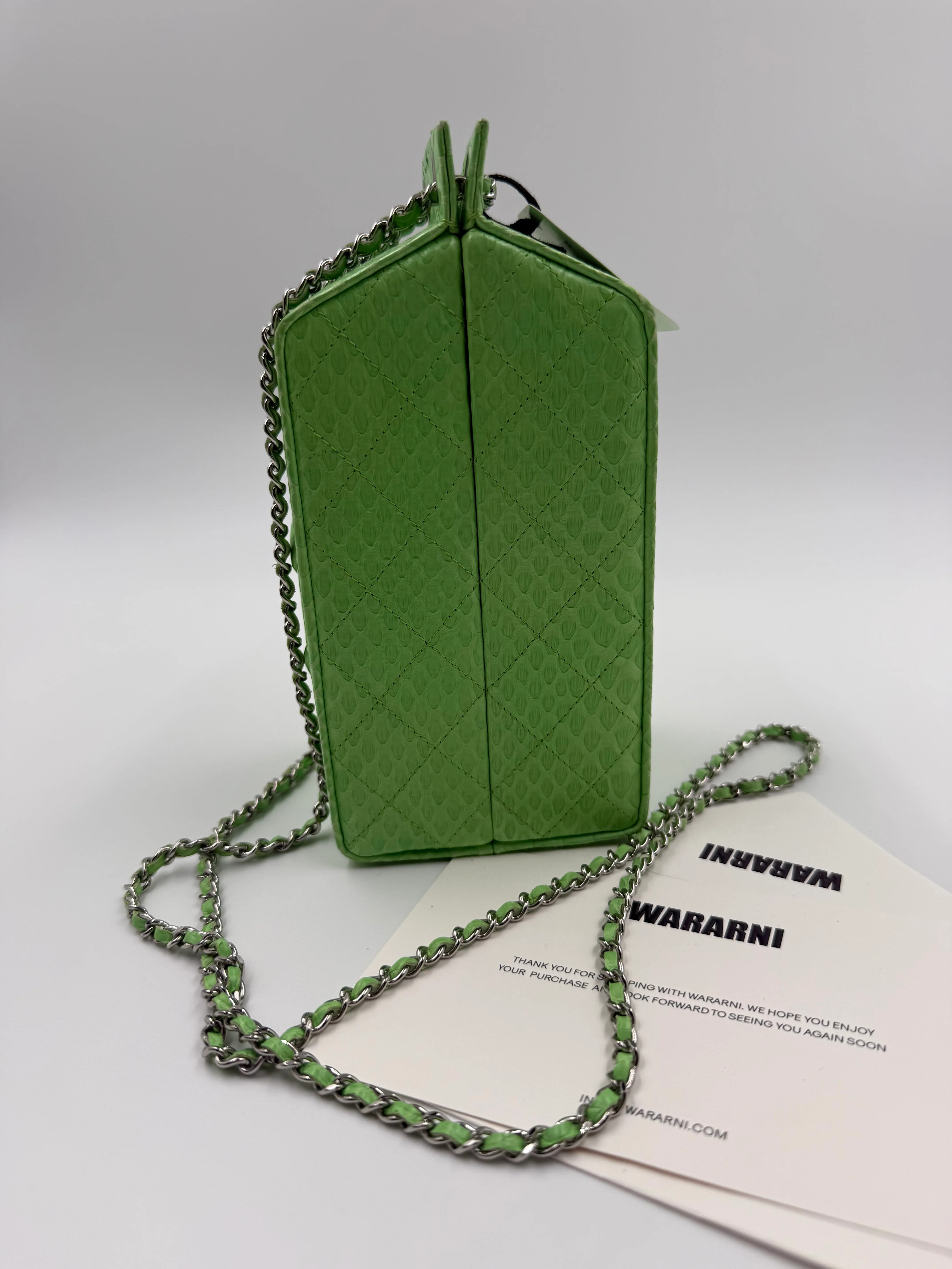 Chanel Green Python “Lait de Coco” Milk Carton Minaudière – Fall/Winter 2014 Supermarket Collection