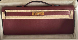 Hermès Kelly cut Rouge H Epsom Gold hardware