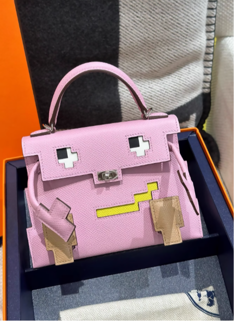Hermès Picto Kelly Doll Quelle Idole Mauve Sylvestre, Lime, Nata and Chai Epsom Palladium Hardware
