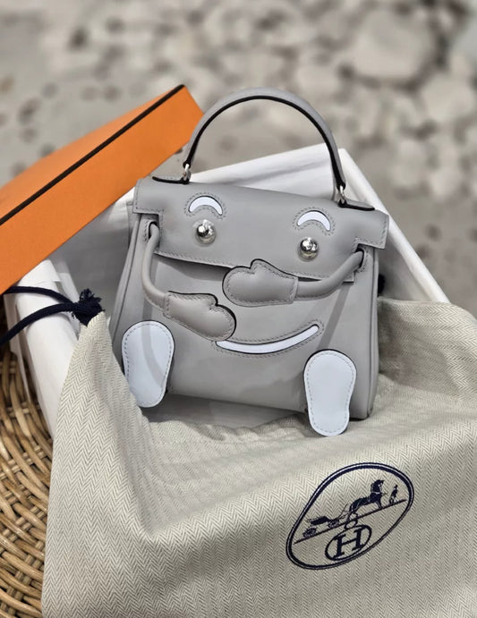 Hermès Kelly Doll Blue Glacier  Blue Brume Palladium Hardware