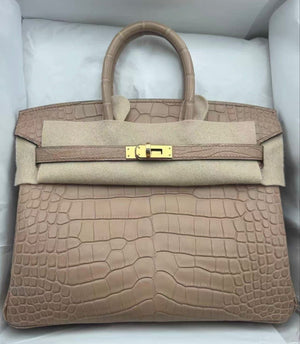 Hermes Birkin 25 Chai Matte Alligator Gold Hardware