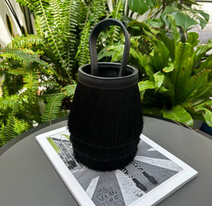 Hermès Black Evercalf and Horsehair Toupet