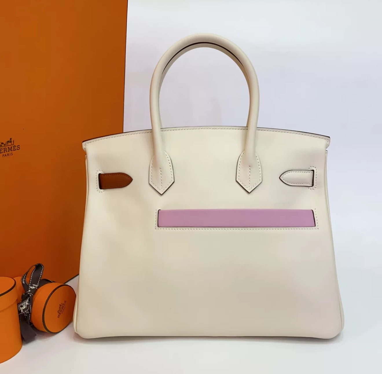 Hermès Birkin 30 Limited Edititon Swift Colormatic in Nata, Cuivre, Lime, Mauve Sylvestre, Bleu Brume and Chai Gold Hardware