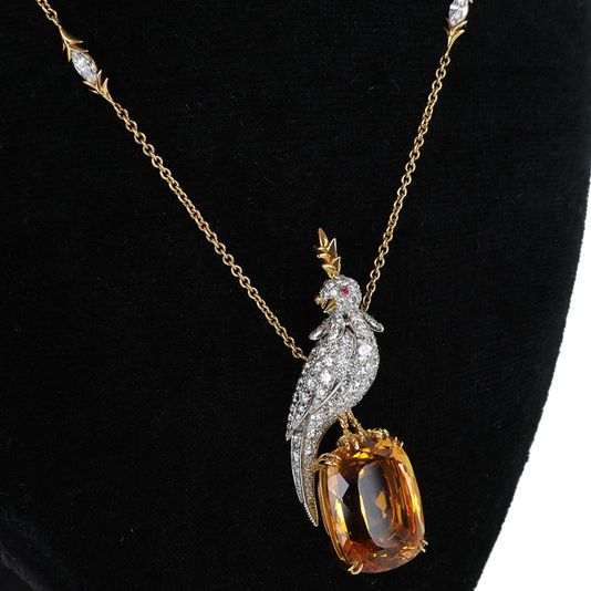 Tiffany  Co. Schlumberger Bird on a Rock Necklace