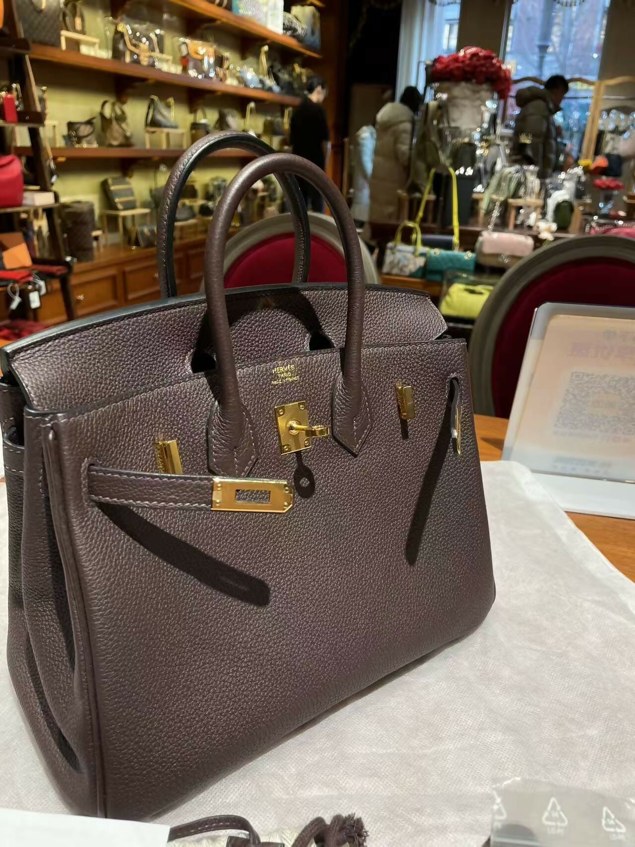 Hermes Birkin 25 47 Chocolat Togo GHW