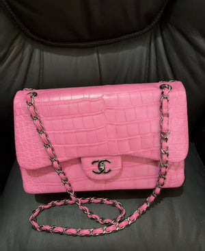 Chanel Jumbo Single Flap – Pink Alligator Leather Series 18 (circa 2013–2014)