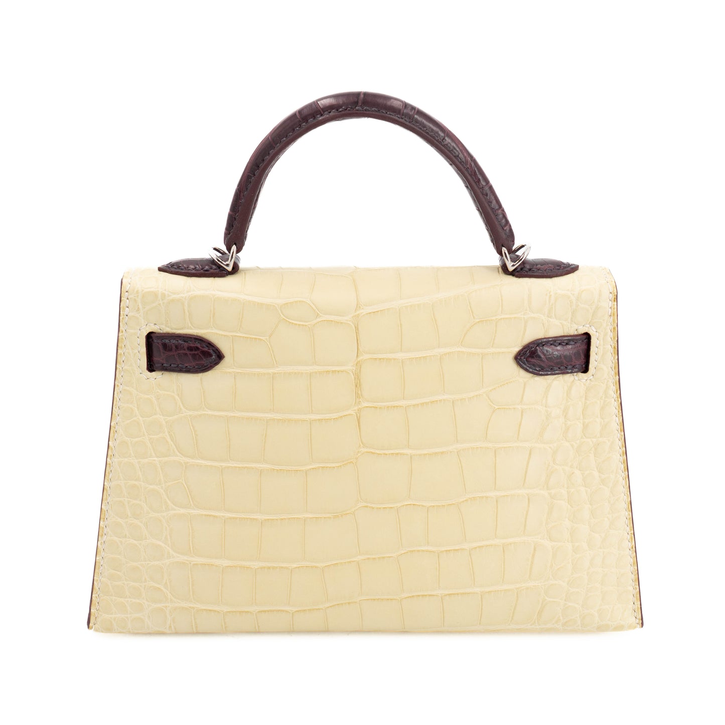 Hermes Mini Kelly 20 Rouge Sellier Vanille Matte Alligator Palladium hardware