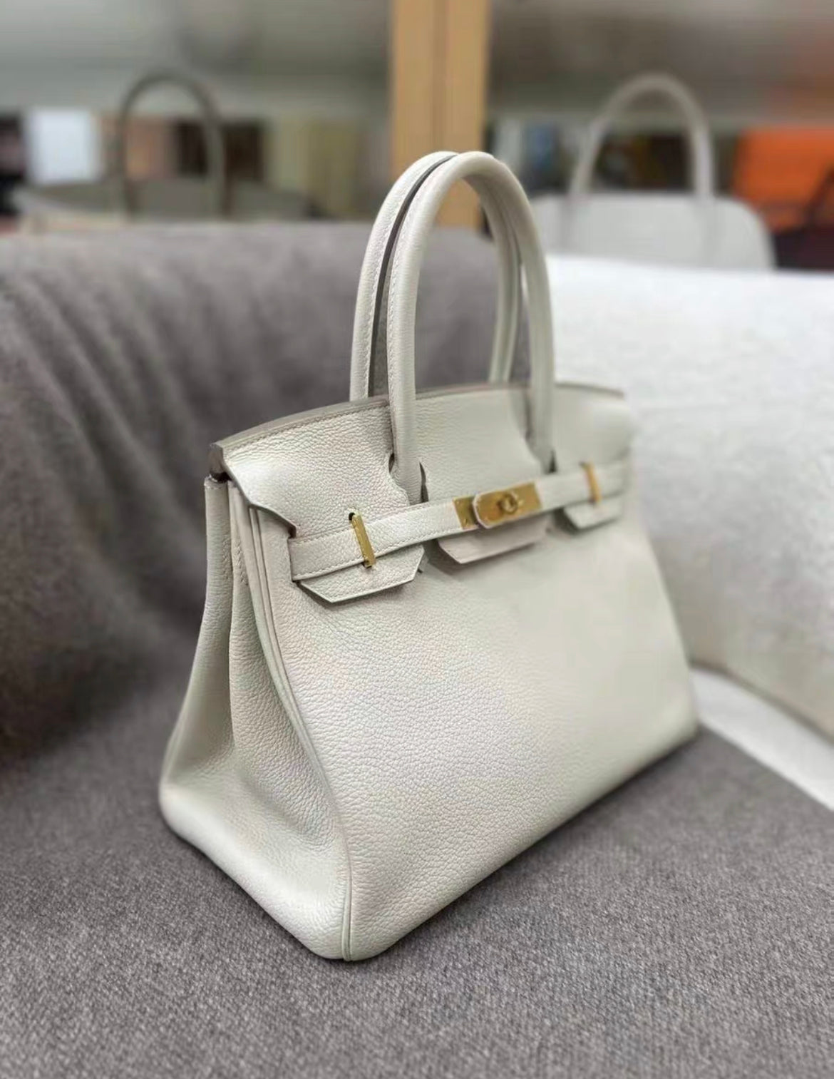 Hermes Birkin 30 Béton Togo leather Gold Hardware