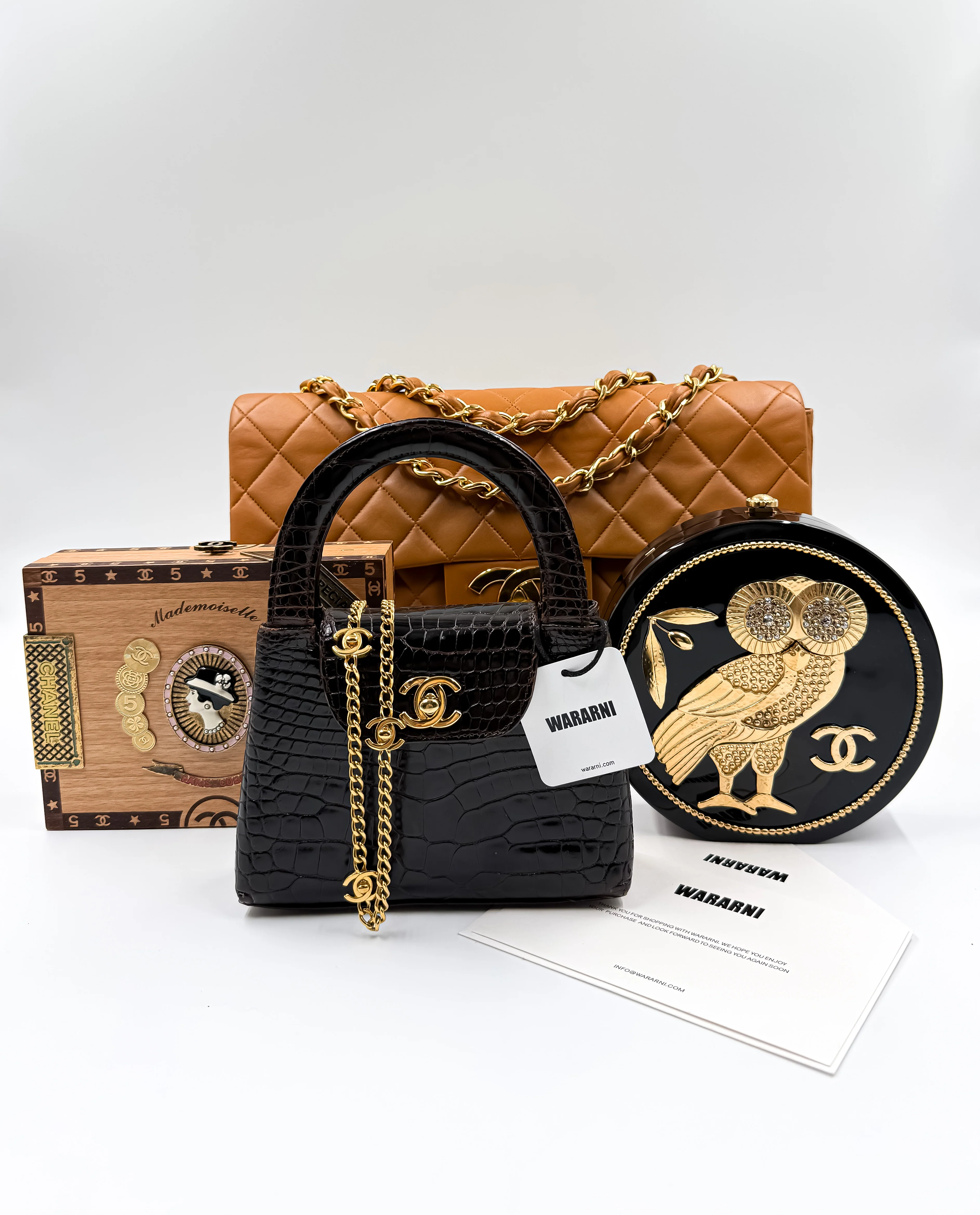 Chanel Vintage Brown Alligator Mini Kelly — Ultra-Rare House Exotic