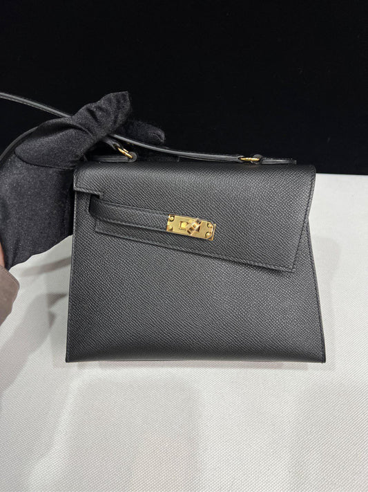 Hermès Kelly Sellier En Desordre 20 Ardoise Epsom Permabrass Hardware