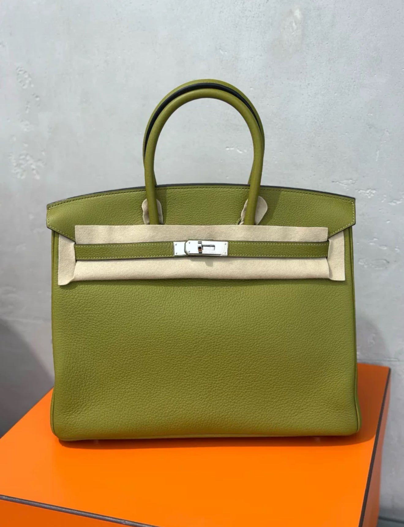 Hermes Birkin 35 Vert Anis Togo Leather Palladium Hardware
