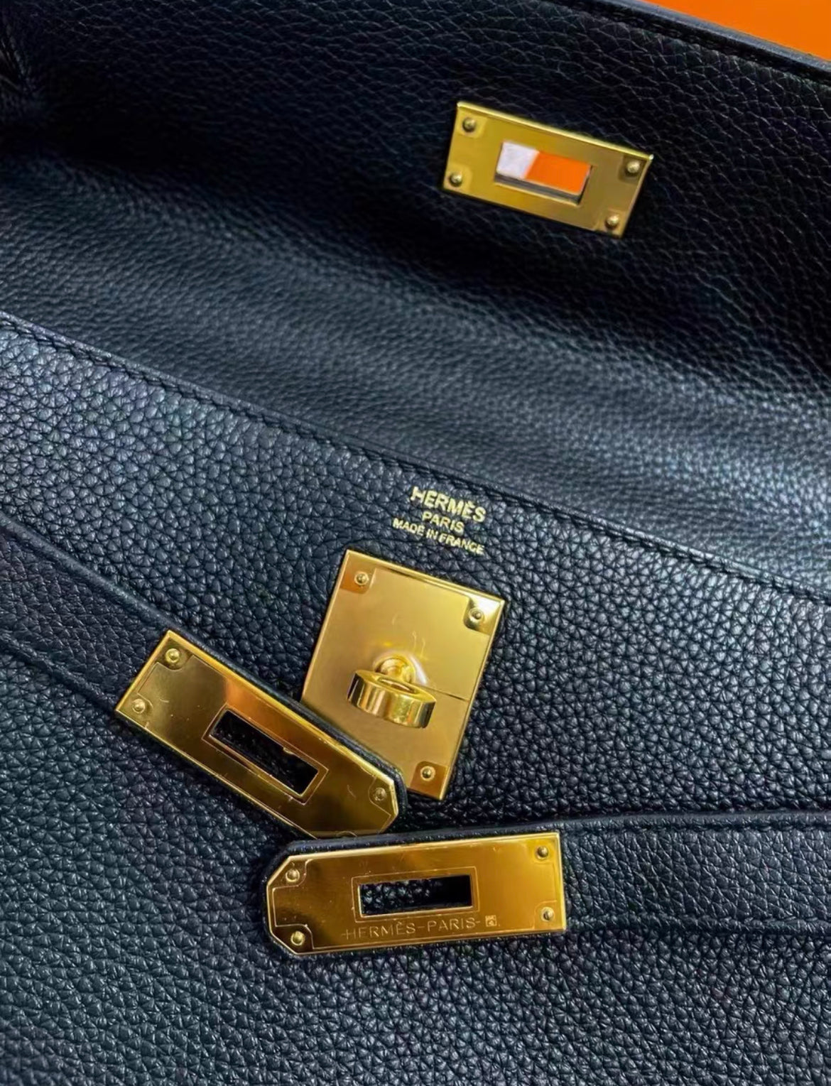 Hermes Kelly 28 Black Togo Leather Gold Hardware