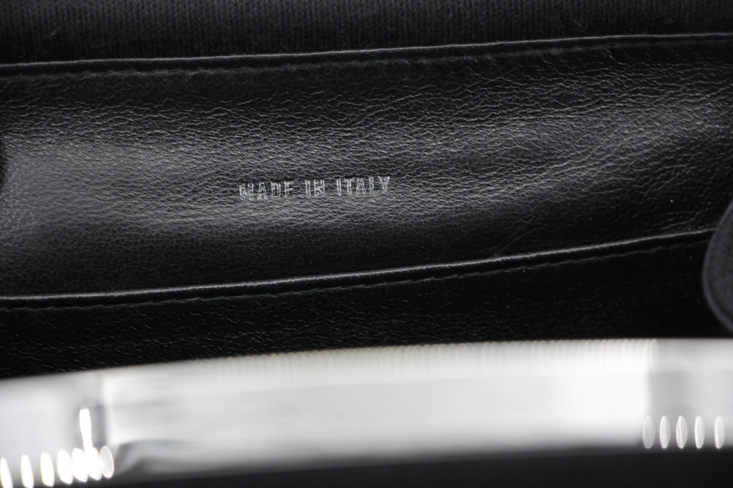 Chanel vintage black clutch with silver hardware handle
