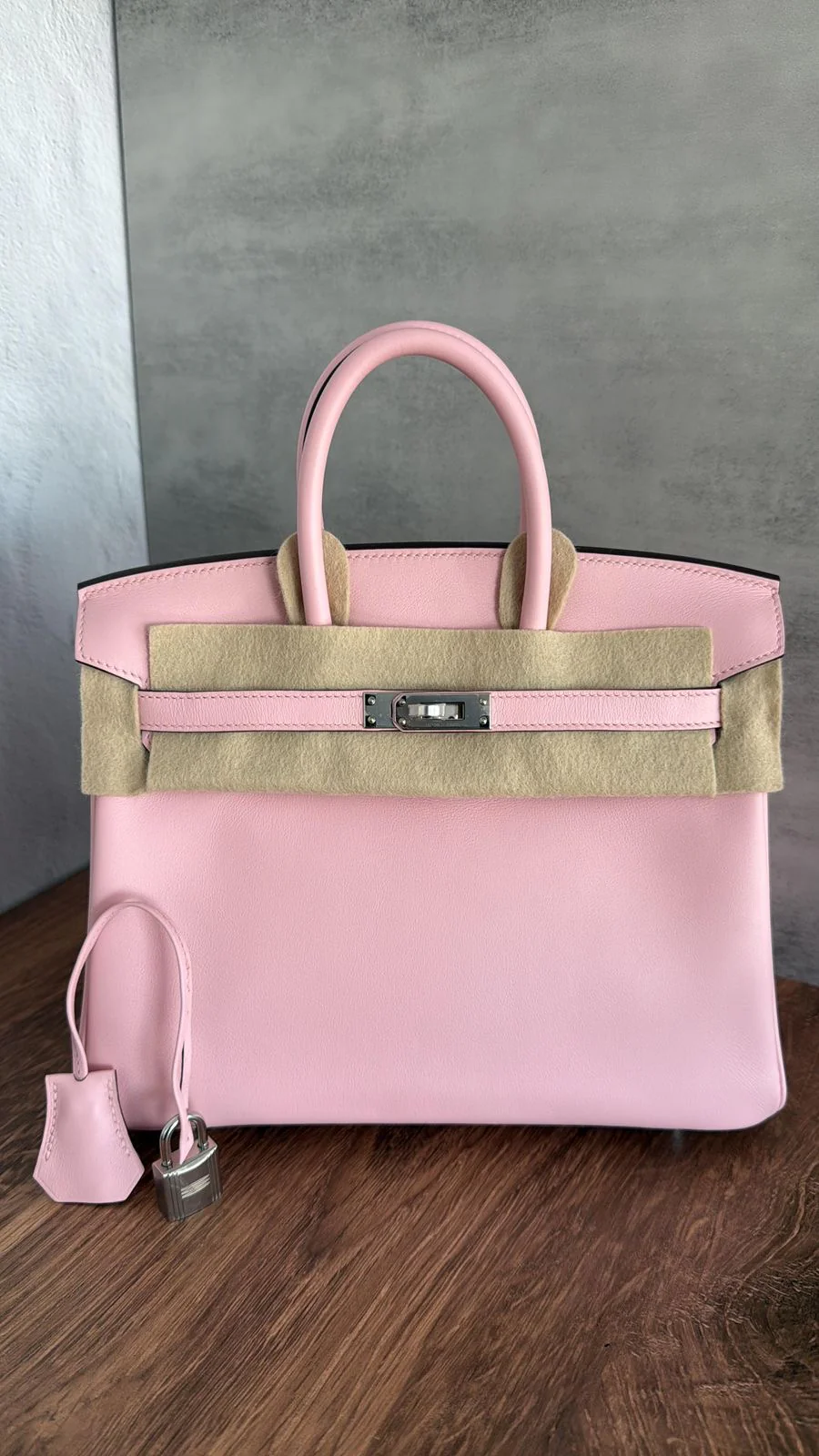 Hermes Birkin 25 Rose Sakura Swift Palladium hardware