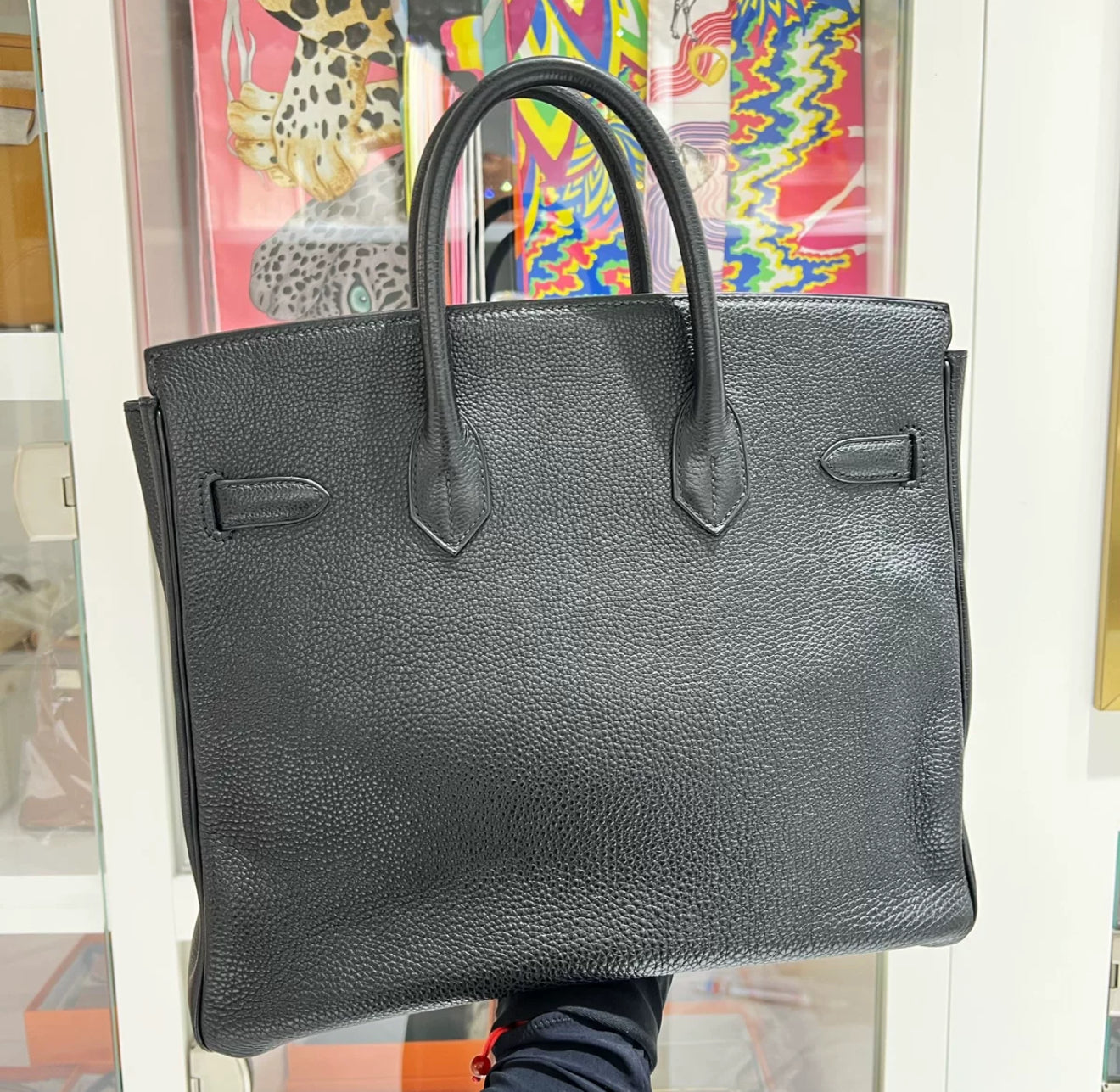 Hermes Birkin HAC 32 Black Togo Leather Palladium Hardware