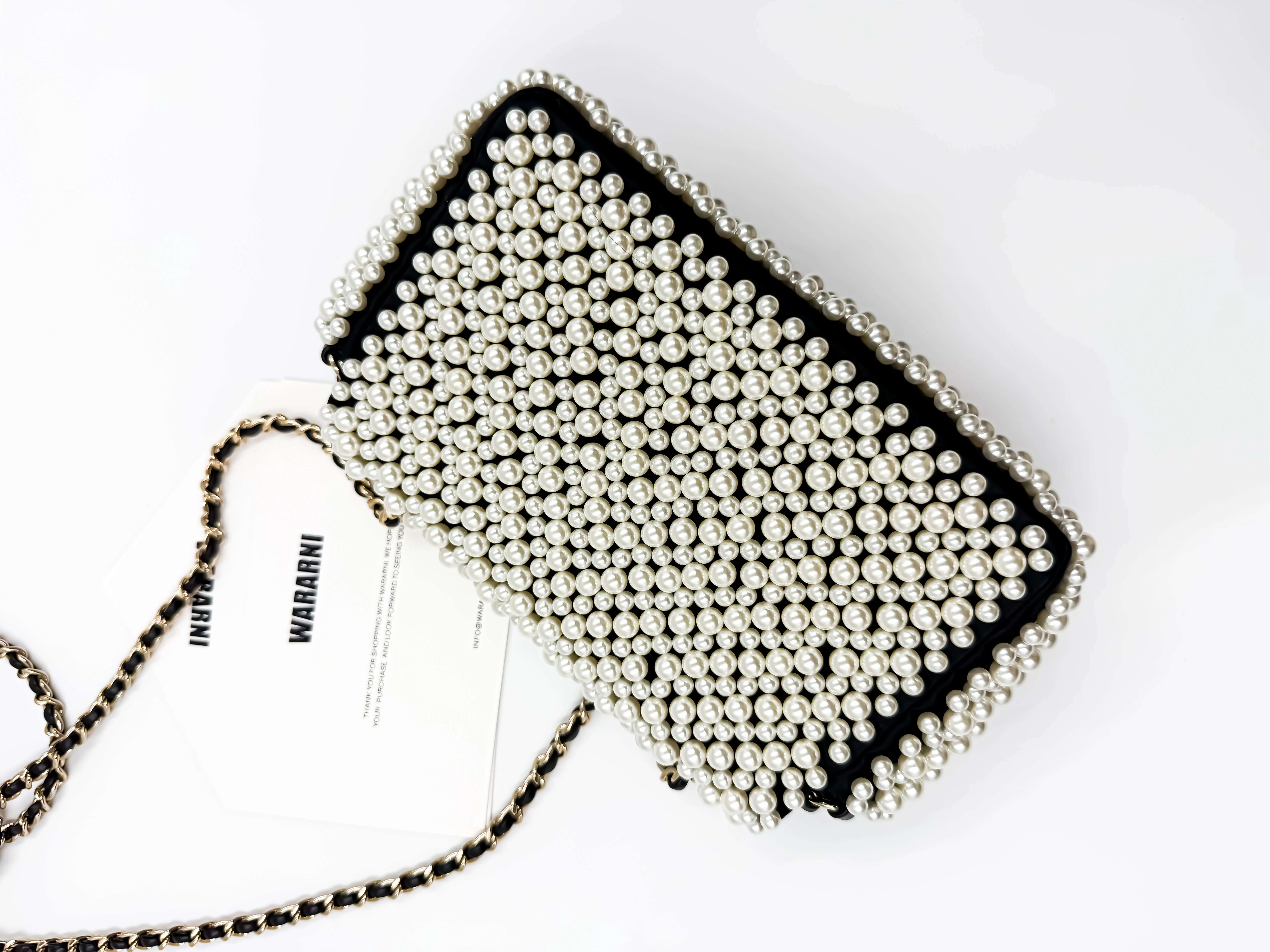 Chanel 19S Pearl-Embellished Mini Rectangular Flap Bag