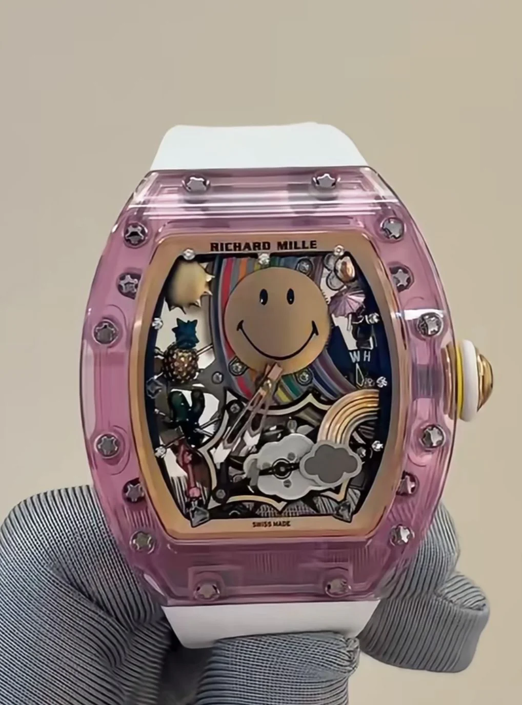 Richard Mille RM88 Smiley Sapphire pink