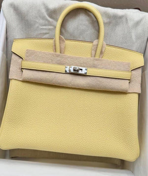 Herme Birkin 25 Jaune Poussin Togo palladium hardware