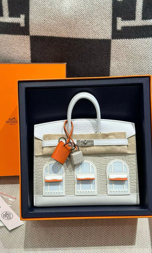 Hermès Sac Faubourg Birkin 20 White Matte Alligator Palladium Hardware
