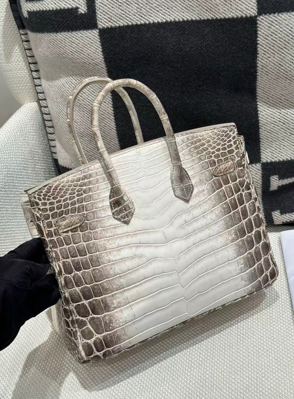 Hermes Birkin 25 Himalaya palladium hardware