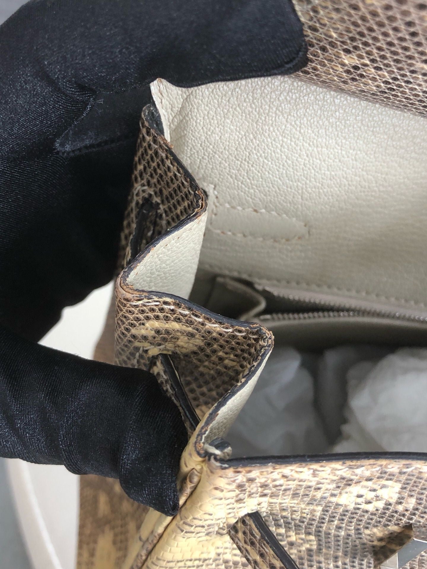 Hermès Birkin 25 Ombre Varanus Salvator Lizard Palladium Hardware