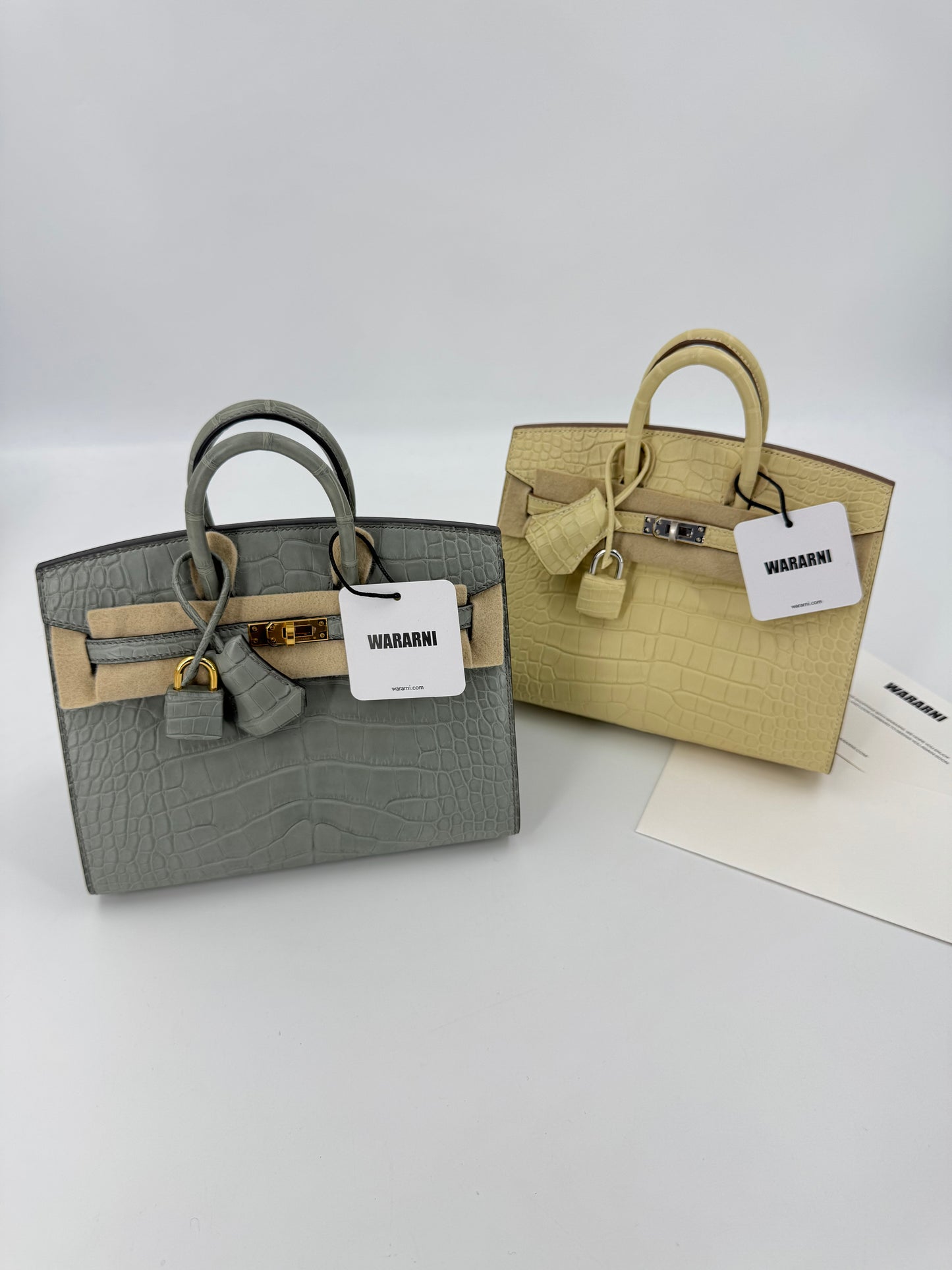 Hermès Birkin 20 Gris Ciment Matte Alligator Gold Hardware