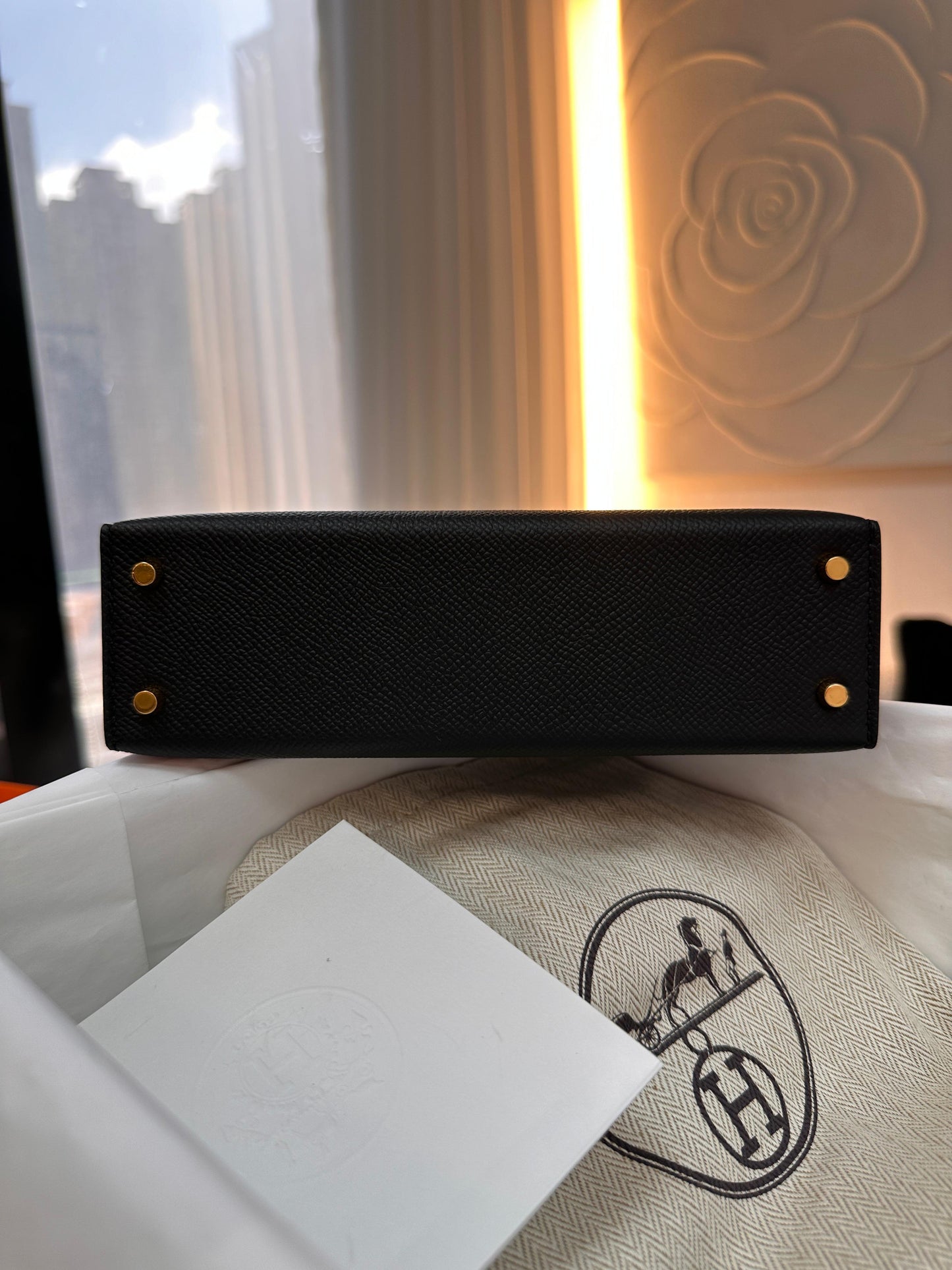 Hermès Kelly Black Epsom Mini Gold Hardware