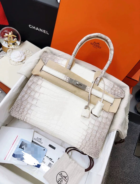 Hermes birkin 30 Himalaya Crocodile Leather Palladium Hardware